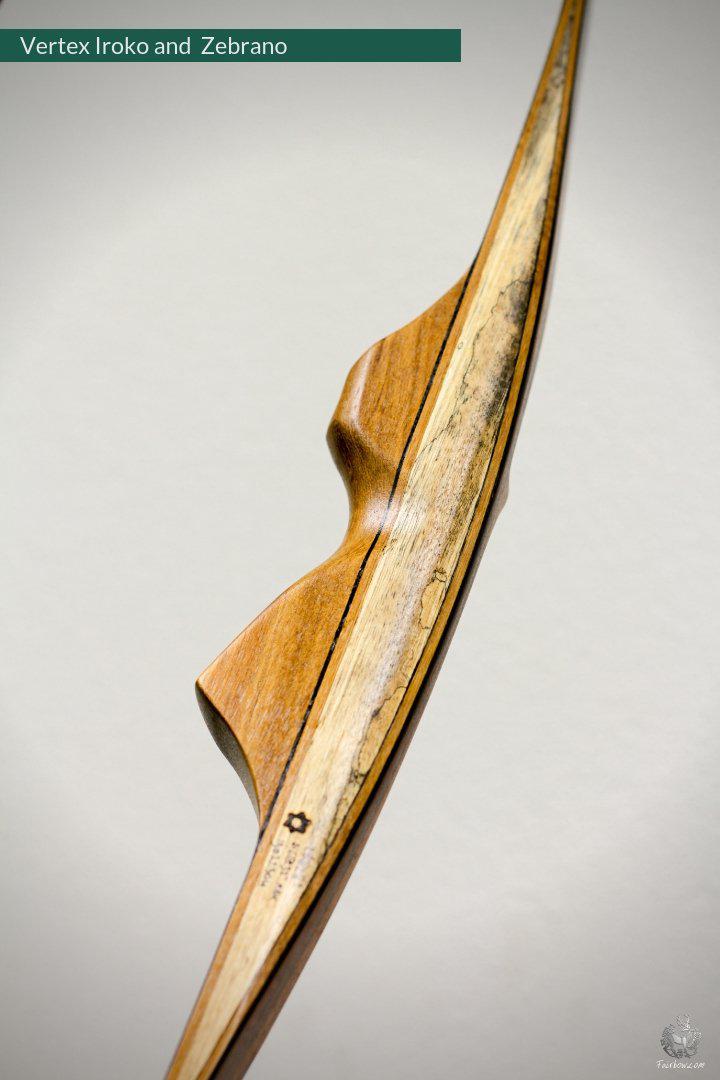 THE VERTEX BOW R-D 68" IROKO AND BLACK BAMBOO-GLASS 26 LBS @ 28 INCH RH-Bow-Fairbow-Fairbow