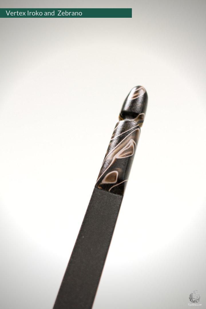 THE VERTEX BOW R-D 68" IROKO AND BLACK BAMBOO-GLASS 33 LBS @ 28 INCH RH-Bow-Fairbow-Fairbow