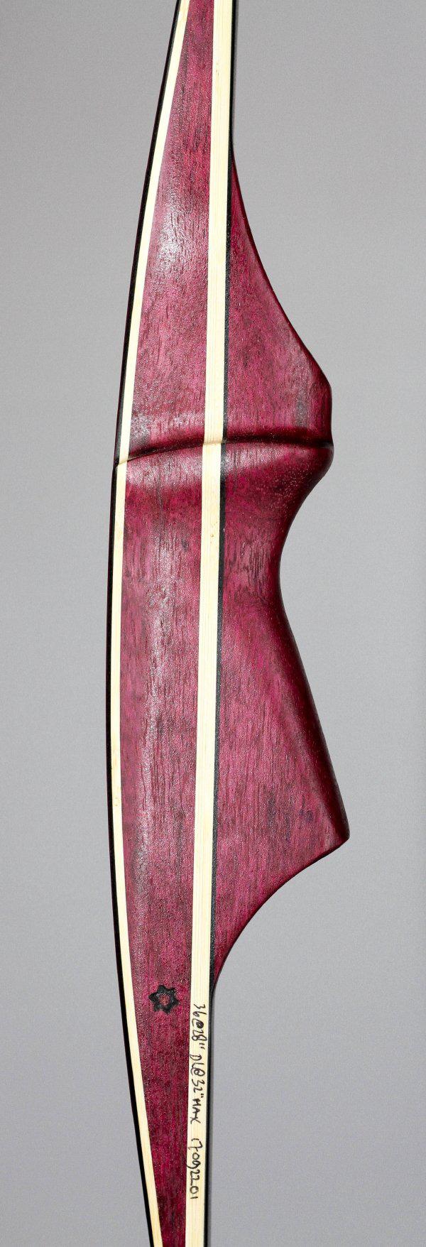 THE VERTEX R-D 68" BOW PURPER AND BLACK, BAMBOO-GLASS 36 LBS @ 28 INCH RH-Bow-Fairbow-Fairbow