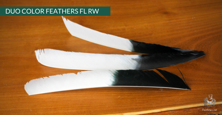 TURKEY FEATHERS DUO COLORED SOLD PER DOZEN RIGHT WING-Feathers-Fairbow-Red 'n' white-Fairbow
