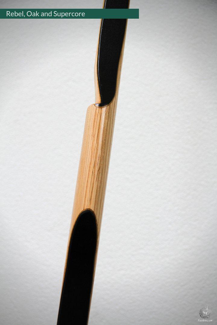 The Rebel, BOW WITH BACKSET 77@28 GREEN AND BLACK GLASS, OAK RISER-Bow-Fairbow-Fairbow