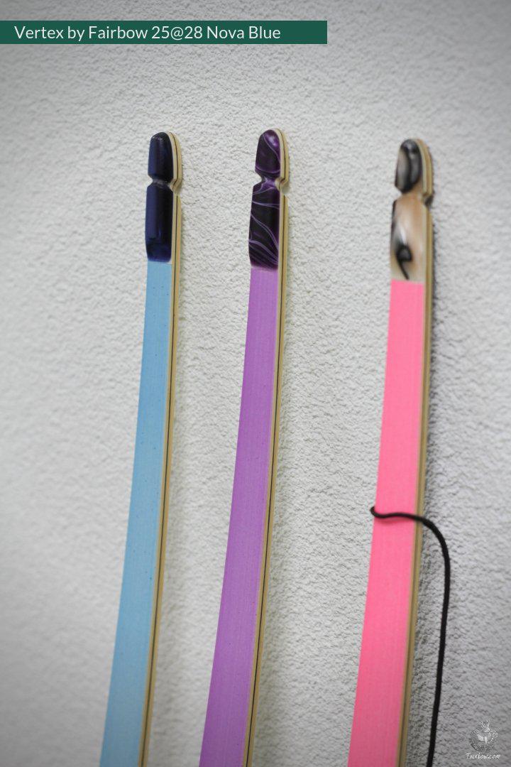 VERTEX, 25 LBS REFLEX DEFLEX AMERICAN LONGBOW, ROSEWOOD AND BAMBOO, NOVA BLUE-Bow-Fairbow-Fairbow