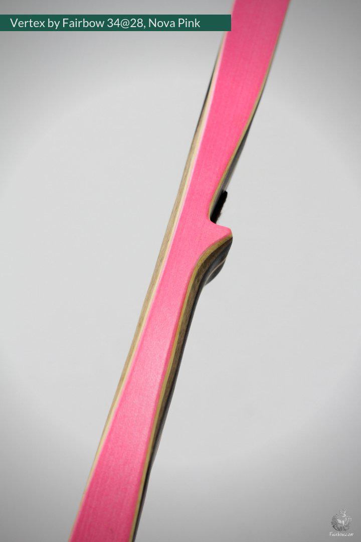 VERTEX, 34 LBS REFLEX DEFLEX AMERICAN LONGBOW, ROSEWOOD AND BAMBOO, NOVA PINK-Bow-Fairbow-Fairbow