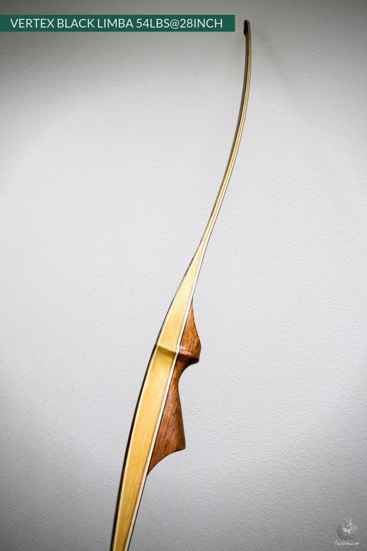 VERTEX, 54 LBS REFLEX DEFLEX AMERICAN LONGBOW, BLACK LIMBA AND BAMBOO-Bow-Fairbow-Fairbow