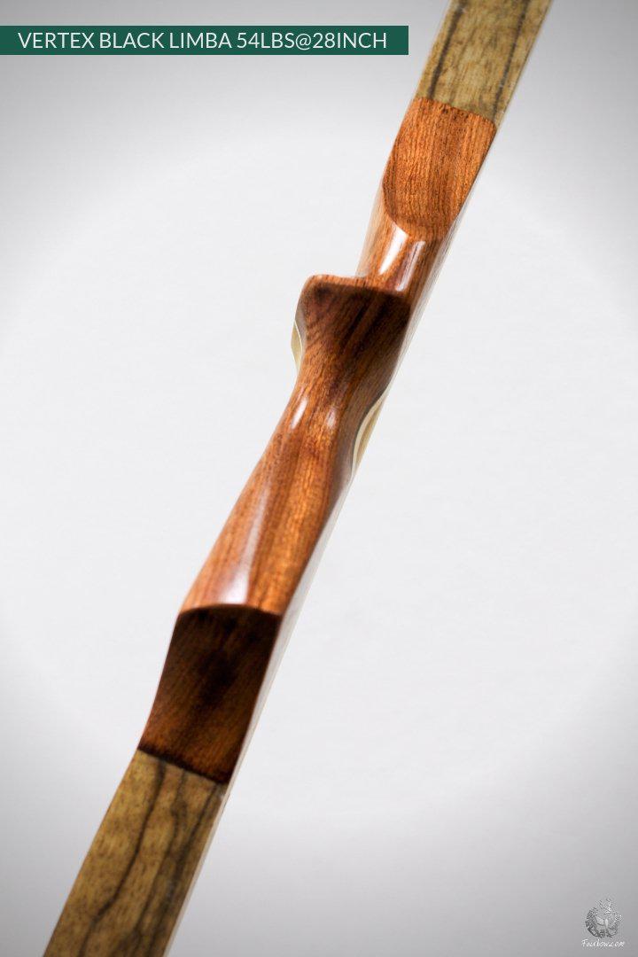VERTEX, 54 LBS REFLEX DEFLEX AMERICAN LONGBOW, BLACK LIMBA AND BAMBOO-Bow-Fairbow-Fairbow