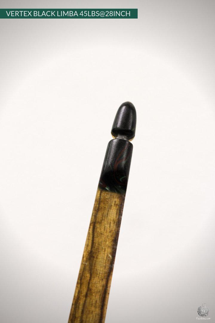 Vertex, 45 lbs Reflex deflex American Longbow, Black Limba and Bamboo-Bow-Fairbow-Fairbow
