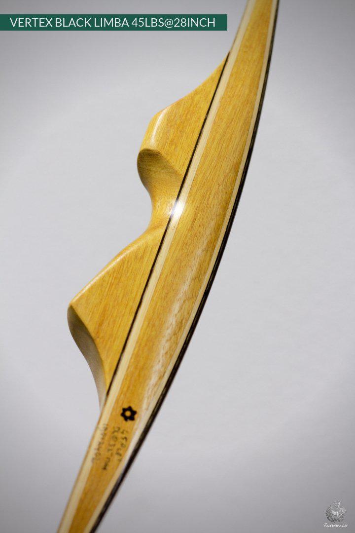 Vertex, 45 lbs Reflex deflex American Longbow, Black Limba and Bamboo-Bow-Fairbow-Fairbow