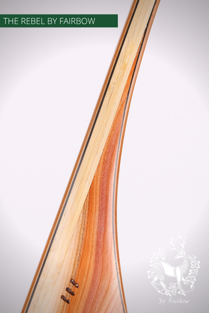 THE REBEL BOW 60@28 CLEAR GLASS, YEW RISER, BAMBOO CORES