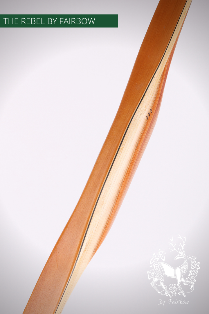 THE REBEL BOW 60@28 CLEAR GLASS, YEW RISER, BAMBOO CORES