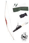 AMERICAN LONGBOW STARTER KIT, BOW, ARROWS, QUIVER, THE WHOLE SHEBANG-longbow-Fairbow-25#-26"-Fairbow