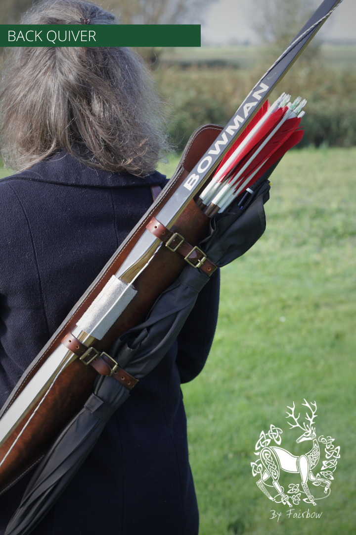 BACK QUIVER WITH ARMGUARD DELUXE SET-Quiver-Fairbow-Dark Brown-Fairbow