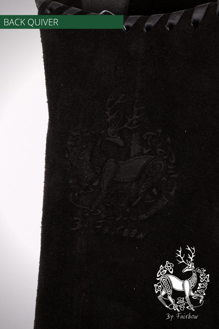 BACKQUIVER, BLACK WITH MEDIEVAL DESIGN AND ADJ. STRAPS-Quiver-Fairbow-Fairbow