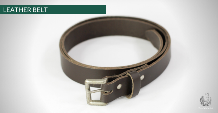 BASIC LEATHER BELT 4 CM WIDE (APPROX 1.5 inches)-leather-Lyon-brown with brass buckle-Fairbow