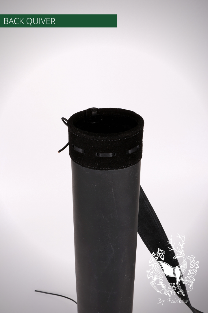 BLACK BACK TUBE QUIVER WITH ADJUSTABLE BELT-Quiver-Fairbow-Fairbow