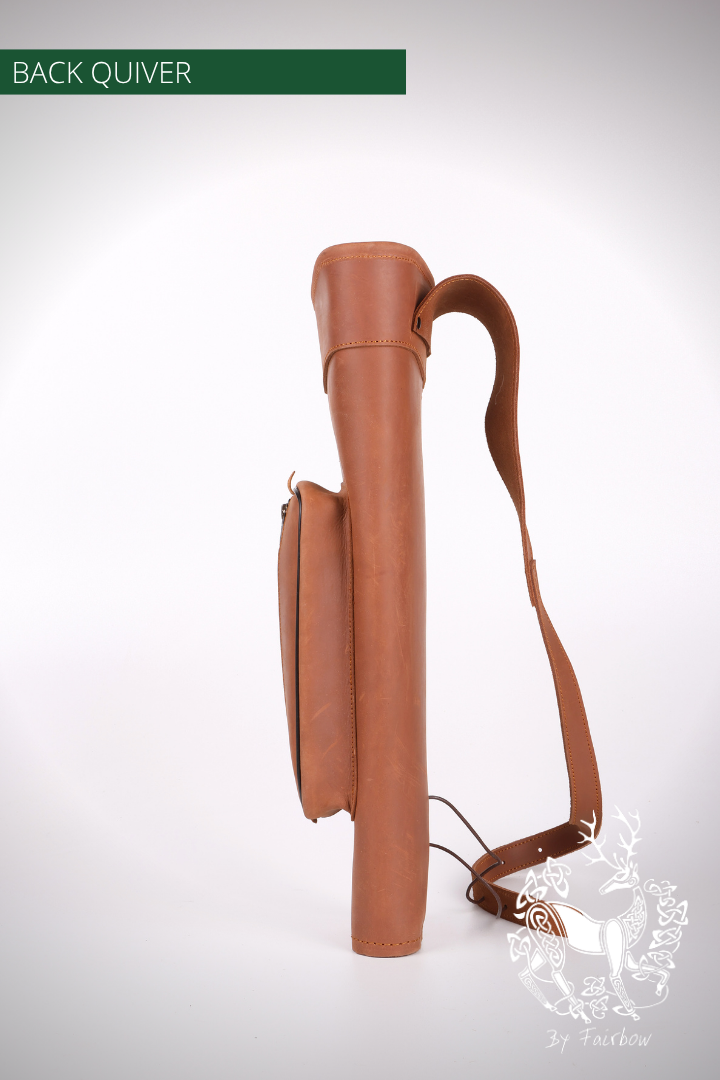 BROWN BACK QUIVER WITH POUCH AND BELT-Quiver-Fairbow-Fairbow