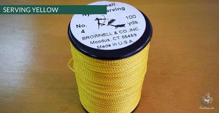 BROWNELL SERVING THREAD NO4 0.021 and DIAMOND BACK 0.018-string-Brownell-Yellow-Fairbow