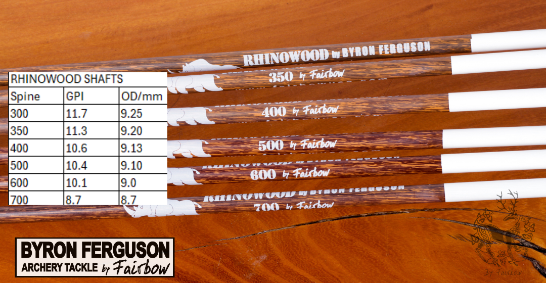 BYRON's RHINOWOOD CARBON SHAFTS 11/32 OD, 32 INCH LENGTH-Shaft-Fairbow-300-Half dozen (6)-Fairbow