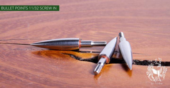 COMBO BULLET POINT FOR INSERTS 5/16 or 11/32 PER DOZEN STAINLESS STEEL-arrow point-Fairbow-5/16-75 grain-Fairbow