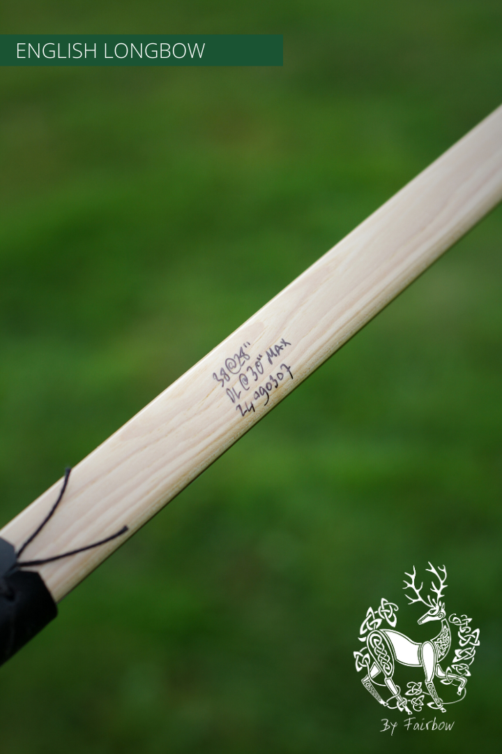 ENGLISH LONGBOW 38@28 DUALLAM GREENHEART HICKORY SUPERIOR-English Longbow-Fairbow-Fairbow