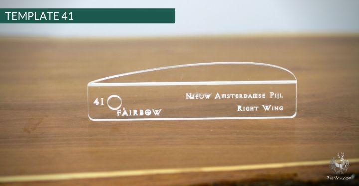 FEATHER CUTTING TEMPLATE PRE-GLUE (41-80)-Tool-Fairbow-Left wing-NAP no.41-Fairbow