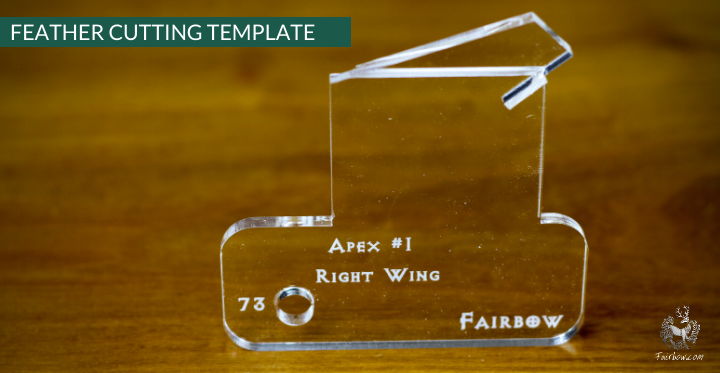 FEATHER CUTTING TEMPLATE PRE-GLUE (41-80)-Tool-Fairbow-Left wing-NAP no.41-Fairbow