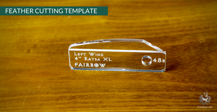 FEATHER CUTTING TEMPLATE PRE-GLUE (41-80)-Tool-Fairbow-Left wing-NAP no.41-Fairbow