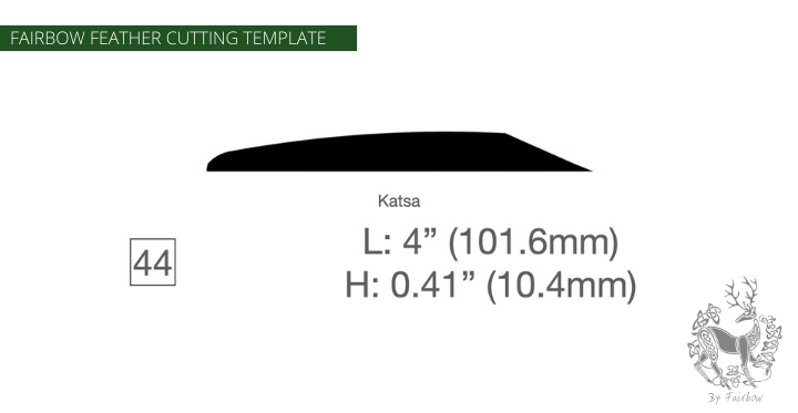 FEATHER CUTTING TEMPLATE PRE-GLUE (41-80)-Tool-Fairbow-Right wing-Katsa 4" no.44-Fairbow