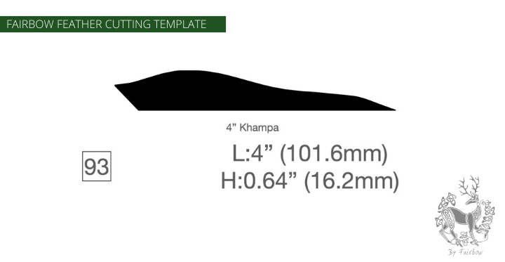 FEATHER CUTTING TEMPLATE PRE-GLUE (81-120)-Tool-Fairbow-Left wing-4 inch Khampa No. 93-Fairbow