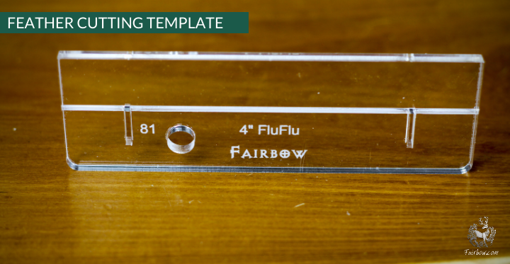 FEATHER CUTTING TEMPLATE PRE-GLUE (81-120)-Tool-Fairbow-Left wing-Flu Flu , 4 inch, no 81-Fairbow