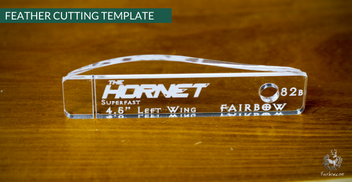 FEATHER CUTTING TEMPLATE PRE-GLUE (81-120)-Tool-Fairbow-Left wing-Flu Flu , 4 inch, no 81-Fairbow