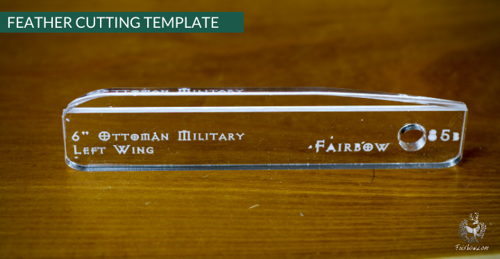FEATHER CUTTING TEMPLATE PRE-GLUE (81-120)-Tool-Fairbow-Left wing-Ottoman Military, 6 inch, no. 85b-Fairbow