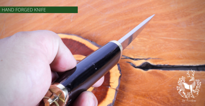 HANDFORGED VIKING KNIFE WITH SCABBARD AND BRASS-Knife-Fairbow-Fairbow