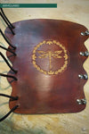 LEATHER ARMGUARD WITH CARVING-Protection-Fairbow-Dark Brown-Fairbow