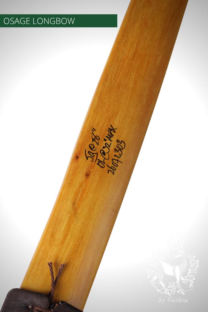 OSAGE SELFBOW,ENGLISH LONGBOW 74 INCH NTN, 59 LBS-Bow-Fairbow-Fairbow