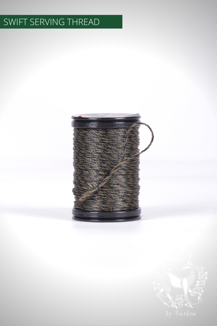 SWIFT SERVING THREAD 010-string-Fairbow-Camo BK-GR-BR-0.025"-Fairbow