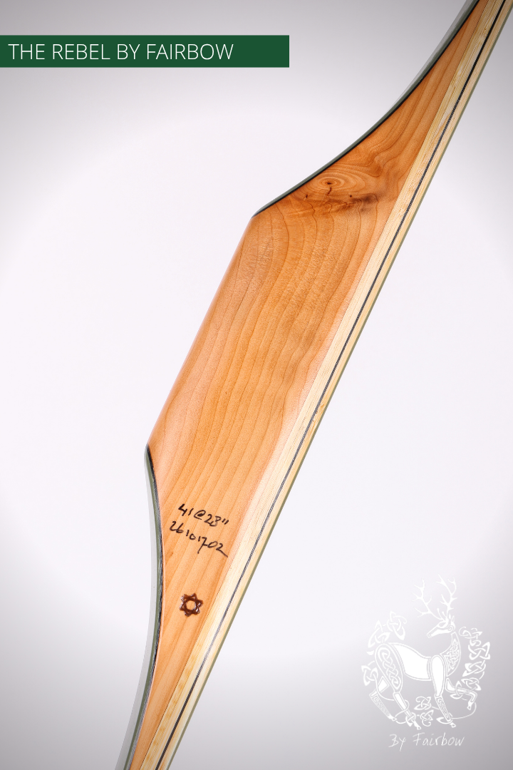 THE REBEL BOW 41@28 GREEN GLASS, YEW RISER, BAMBOO CORES-Bow-Fairbow-Fairbow