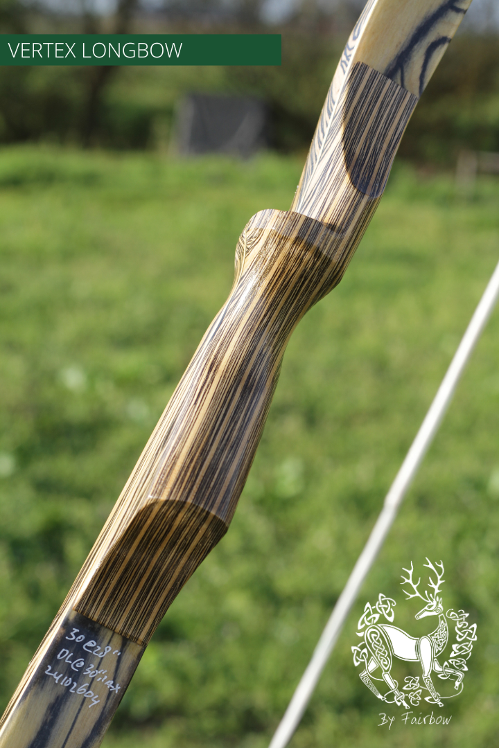 THE VERTEX BOW 66" CLEAR BACKING OVER EBONY 30 LBS @ 28 INCH RH-Bow-Fairbow-Fairbow