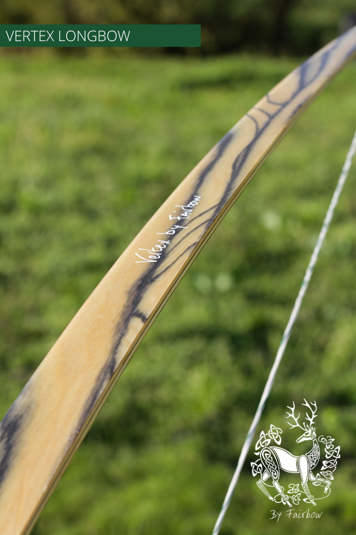 THE VERTEX BOW 66" CLEAR BACKING OVER EBONY 30 LBS @ 28 INCH RH-Bow-Fairbow-Fairbow