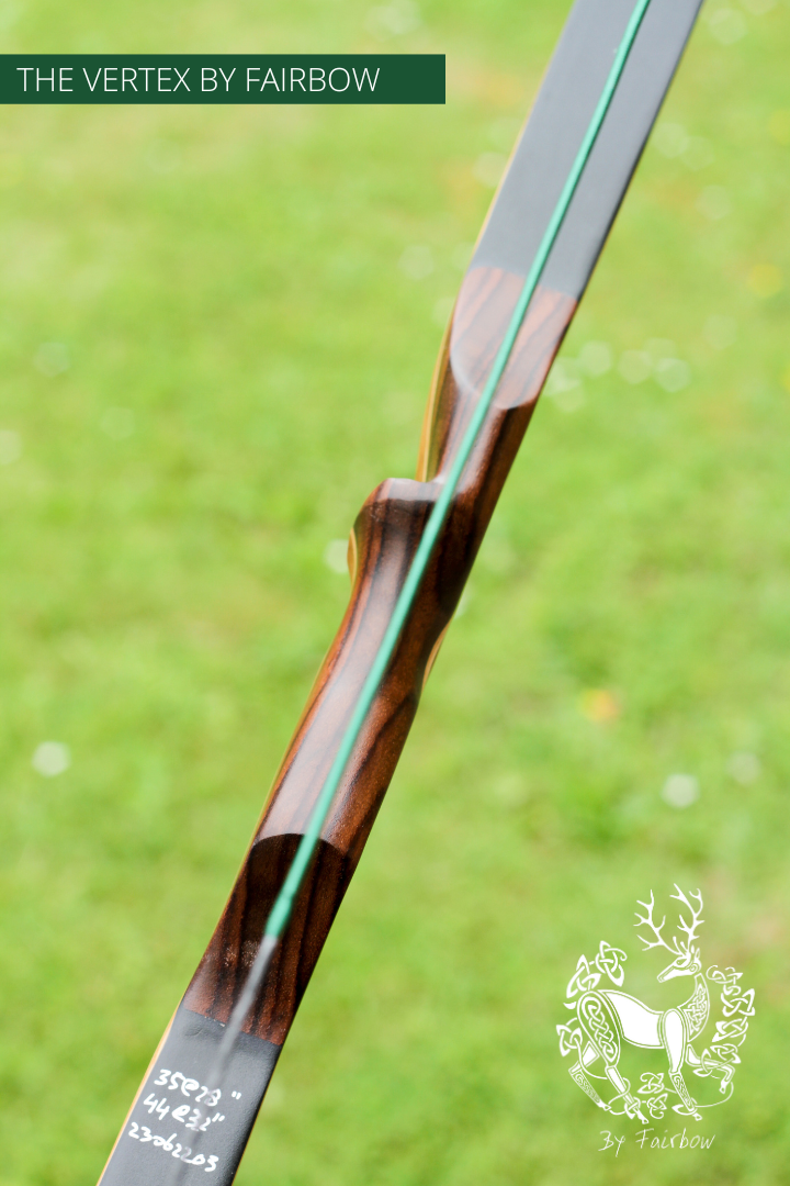 THE VERTEX BOW 68" BLACK 35 LBS @ 28 INCH RH TEAK AND ROSEWOOD-Bow-Fairbow-Fairbow