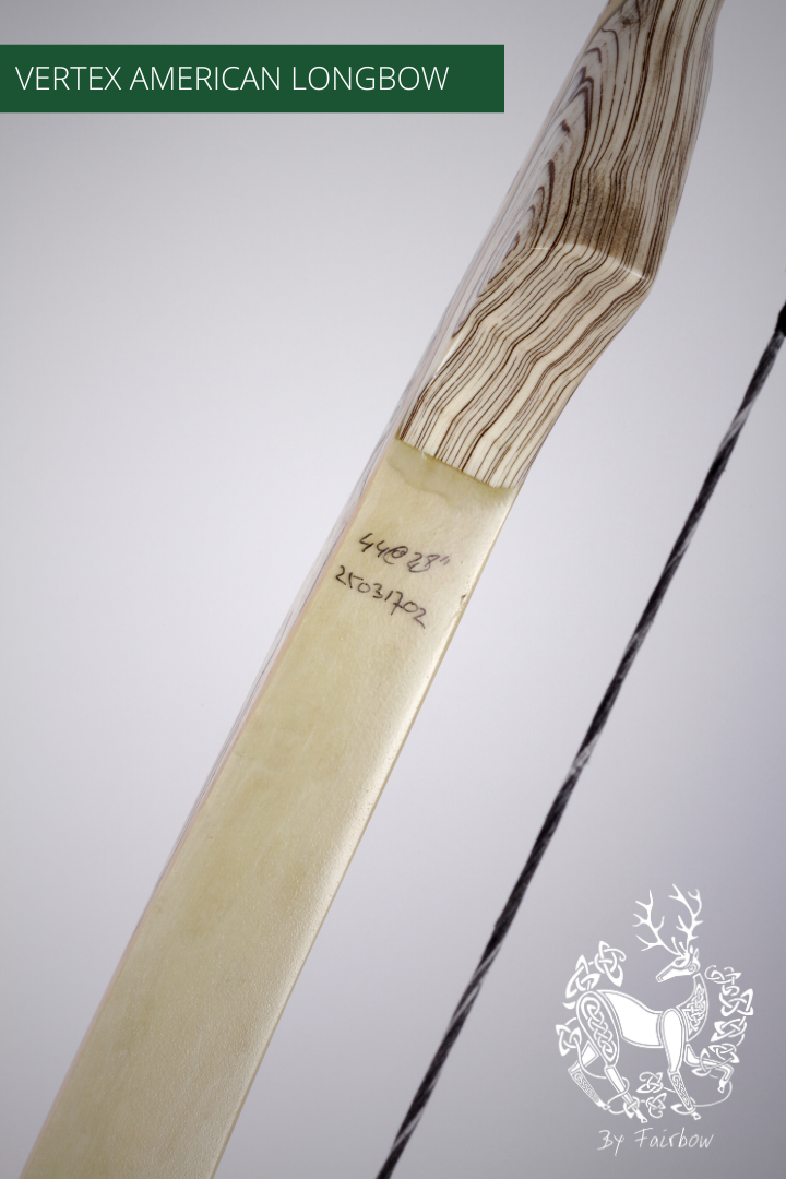 THE VERTEX BOW 68" CLEAR BACKING OVER BIRDSEYE MAPLE 44 LBS @ 28 INCH RH-Bow-Fairbow-Fairbow
