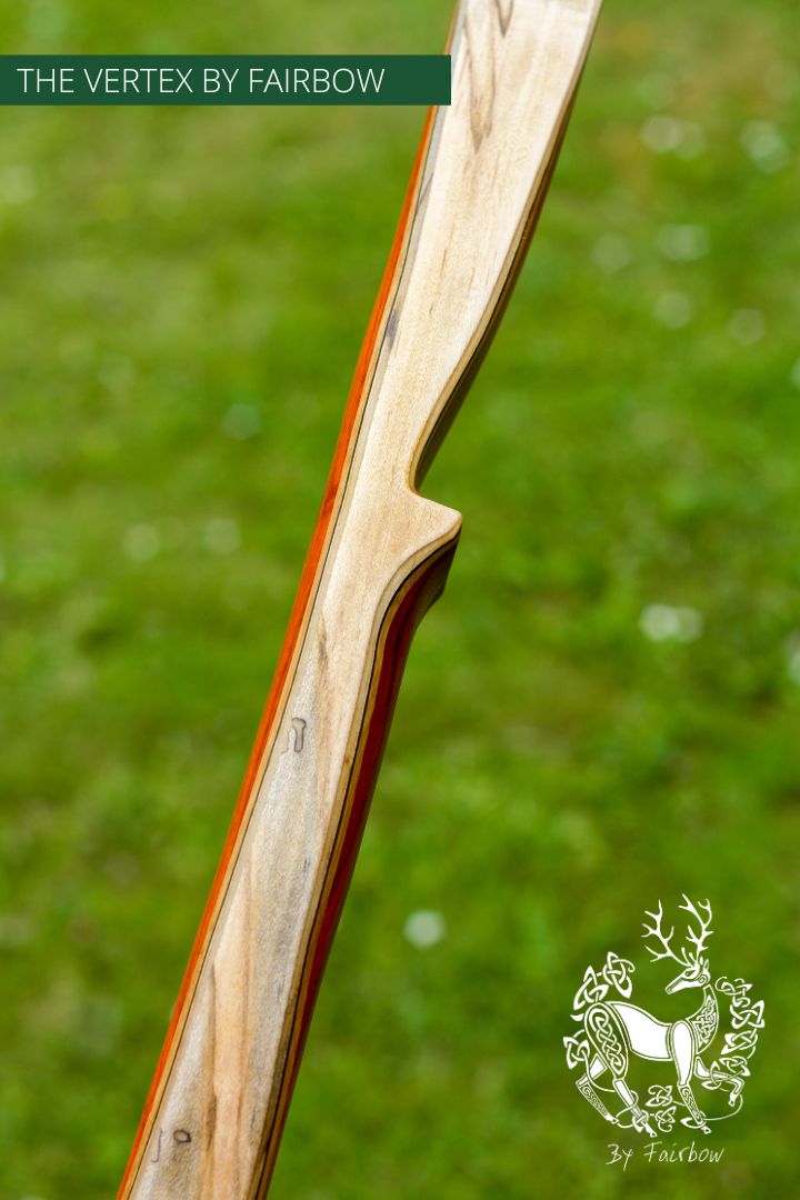 THE VERTEX BOW 68" CLEAR BELLY CLEAR BACKING 44 LBS @ 28 INCH RH SPALTED MAPLE AND COCOBOLE-longbow-Fairbow-Fairbow