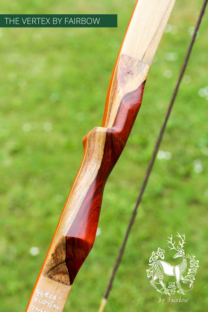 THE VERTEX BOW 68" CLEAR BELLY CLEAR BACKING 44 LBS @ 28 INCH RH SPALTED MAPLE AND COCOBOLE-longbow-Fairbow-Fairbow