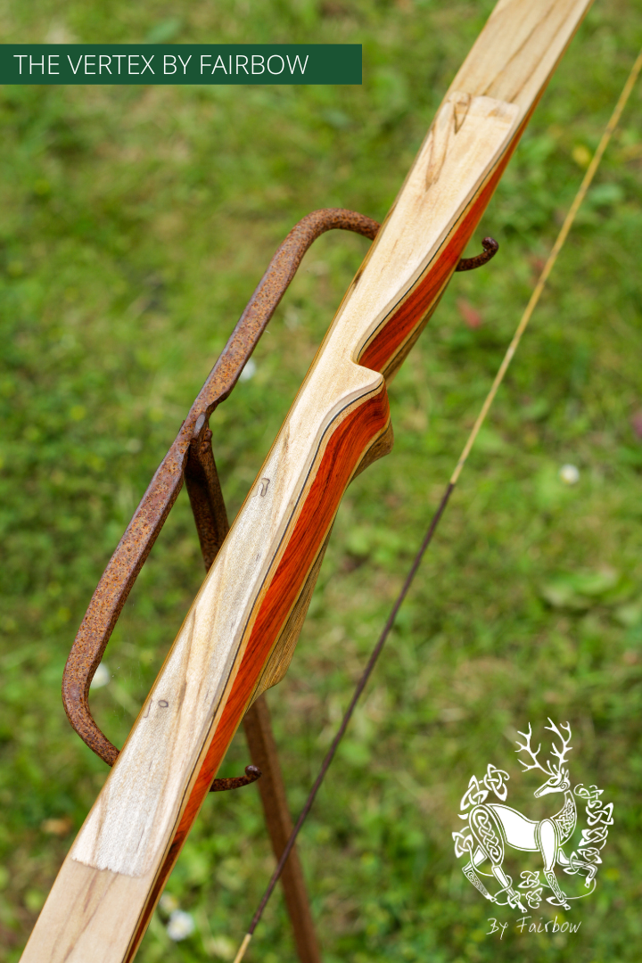 THE VERTEX BOW 68" CLEAR BELLY CLEAR BACKING 44 LBS @ 28 INCH RH SPALTED MAPLE AND COCOBOLE-longbow-Fairbow-Fairbow