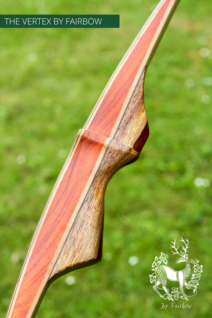 THE VERTEX BOW 68" CLEAR BELLY CLEAR BACKING 44 LBS @ 28 INCH RH SPALTED MAPLE AND COCOBOLE-longbow-Fairbow-Fairbow