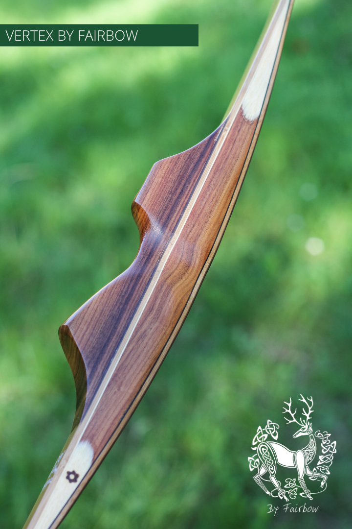 THE VERTEX BOW R-D 64" TIGERWOOD, BAMBOO-GLASS 47 LBS @ 28 INCH RH-Bow-Fairbow-Fairbow