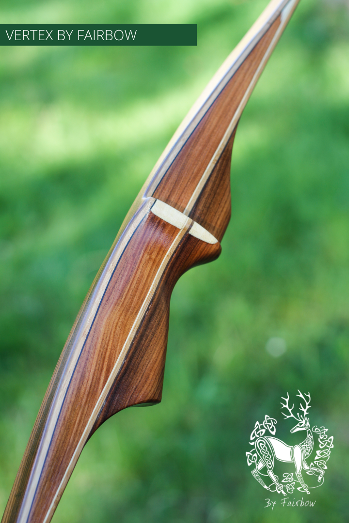 THE VERTEX BOW R-D 64" TIGERWOOD, BAMBOO-GLASS 47 LBS @ 28 INCH RH-Bow-Fairbow-Fairbow