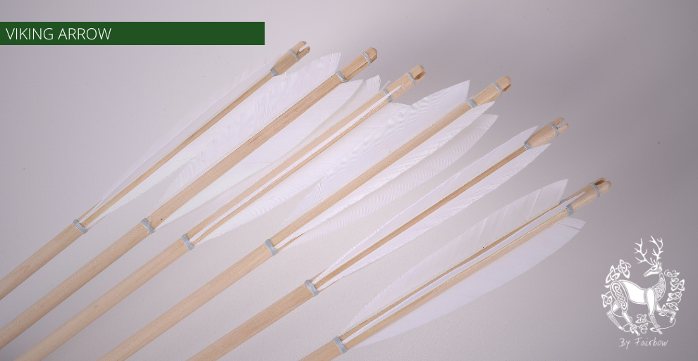 VIKING ARROW WOODEN SHAFT SELF NOCKED SET OF 6 ARROWS-Arrow-Fairbow-5/16 INCH SHAFT-Fairbow
