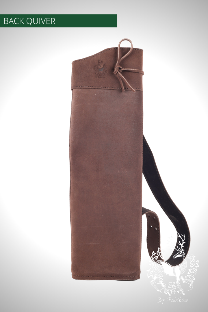 DARK BROWN SUEDE BACK QUIVER , WITH BELT