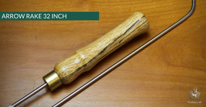 ARROW RAKE, WOOD AND STAINLESS STEEL 32 INCH-Sundries-Fairbow-Yew 9-Fairbow