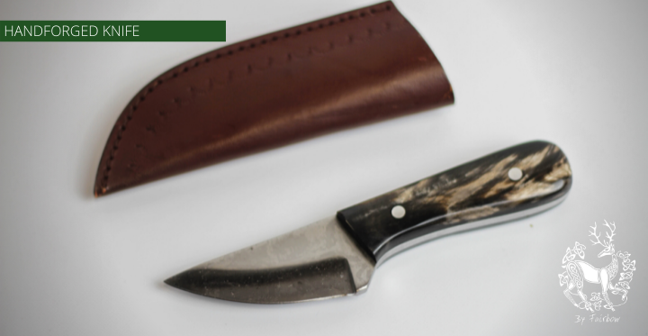 CARBON STEEL KNIFE WITH HORN HANDLE SCALES-Knife-Fairbow-Fairbow